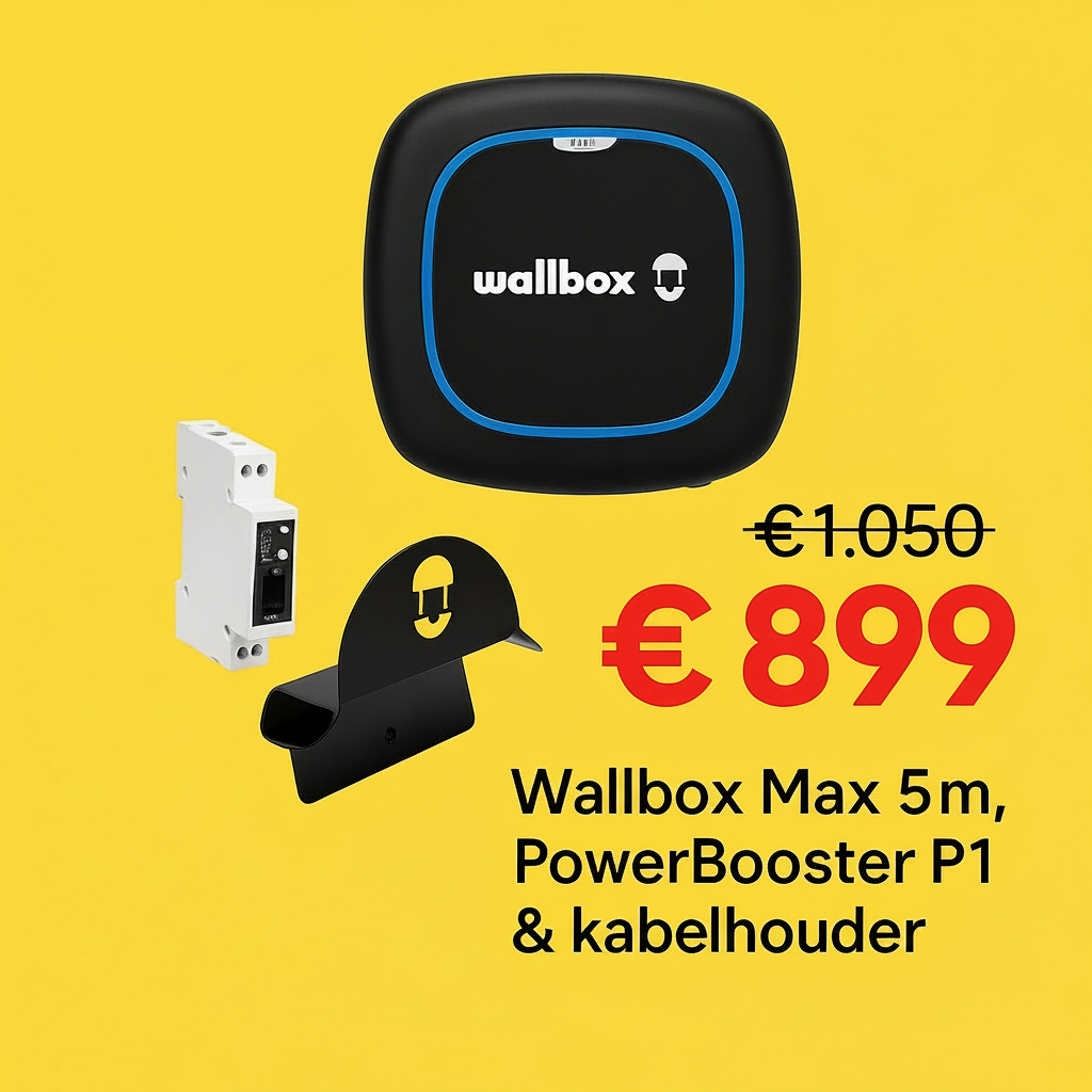 Black friday deal! Wallbox Pulsar Max 22 kw 5 m Kabel + Powerbooster & Kabelhouder