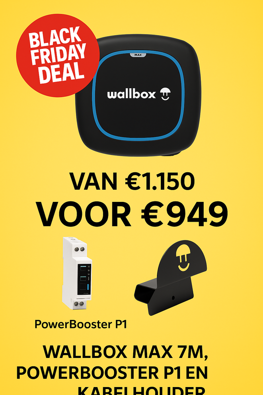 Black friday deal! Wallbox Pulsar Max 22 kW 7 m, Powerbooster & Kabelhouder